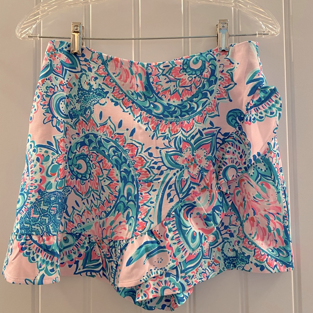 Lilly Pulitzer Silk Ruffle Skort, NWT-size 2